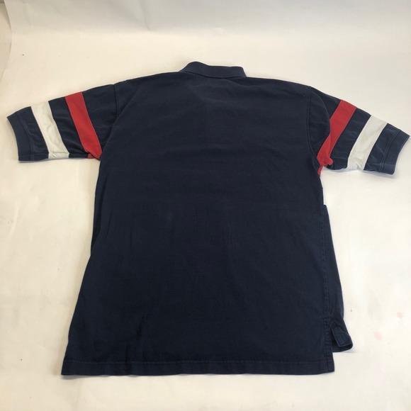 Walt Disney World VTG Polo Shirt Mickey Mouse Golf Embroidered Striped‎ Navy M - Picture 7 of 7